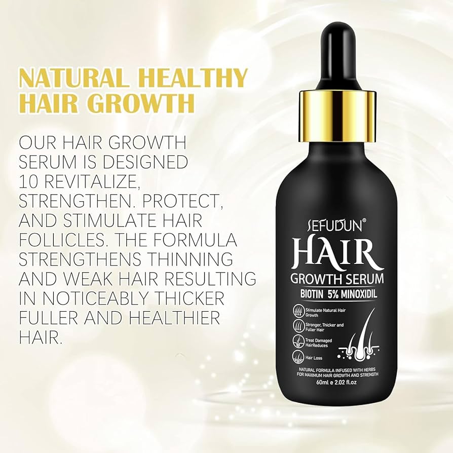 5% Minoxidil Hair Growth Serum for Men and Women, Hair Growth Oil Hair Regrowth Treatment for Scalp Hair Loss Hair Thinning,Stronger, Hair Regrowth Serum for Thicker Longer Fuller Hair A