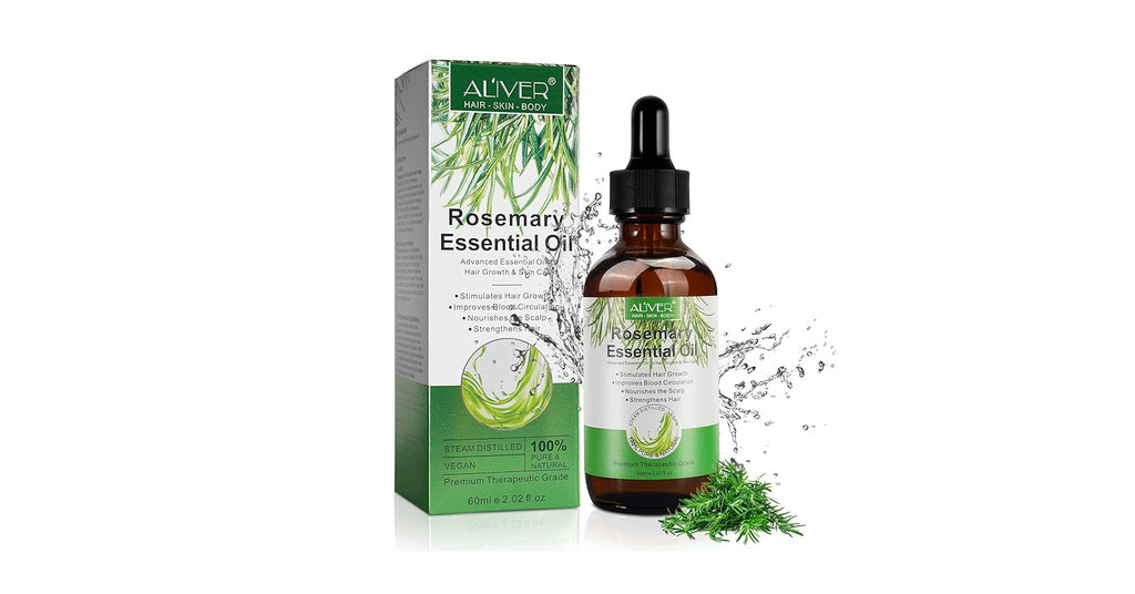 Rosemary Oil for Hair Growth, Rosemary Essential Oil for Stimulate Hair Growth, Massage Scalp and Boost Blood Circulation, Natrual Hair Oil for Aromatherapy & Diffuser for Women, Men - 60ML