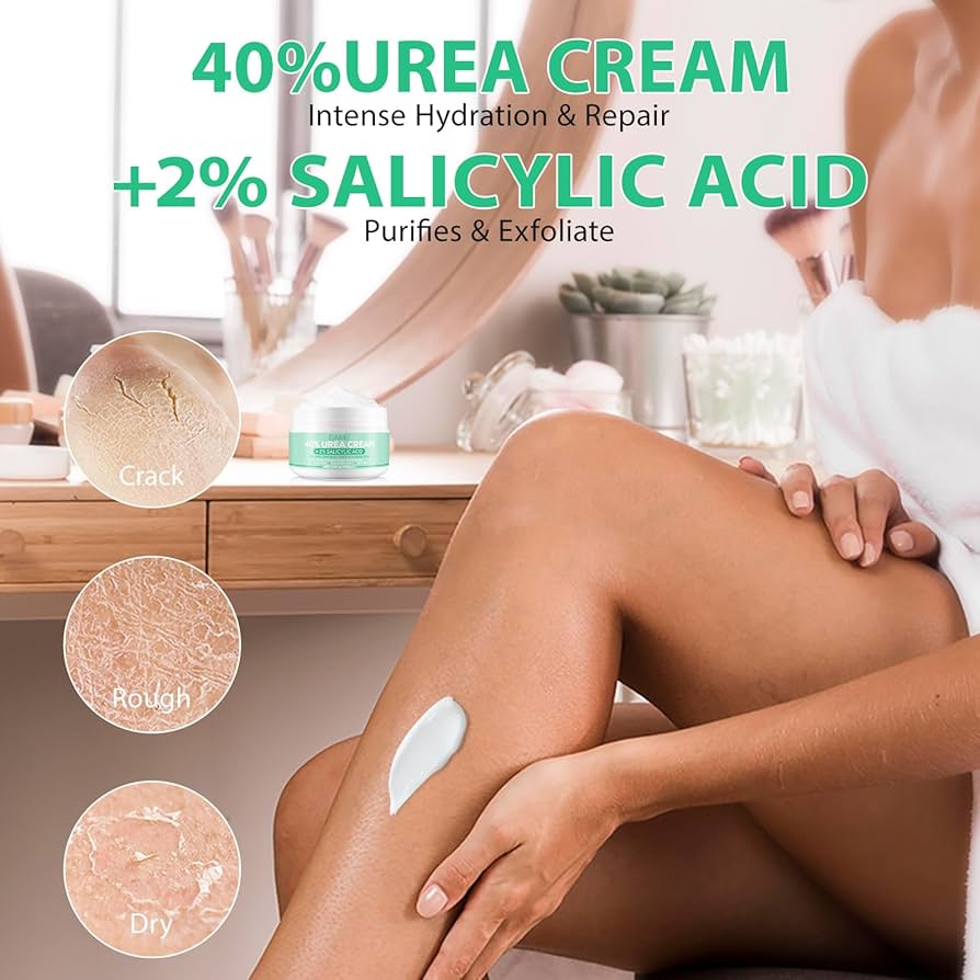Urea Cream, Urea Foot Cream, Urea Cream 40% with 2% Salicylic Acid, Urea Foot Cream Plus Deep Moisturising for Dry, Cracked Feet, Heels and Hands, 100 g
