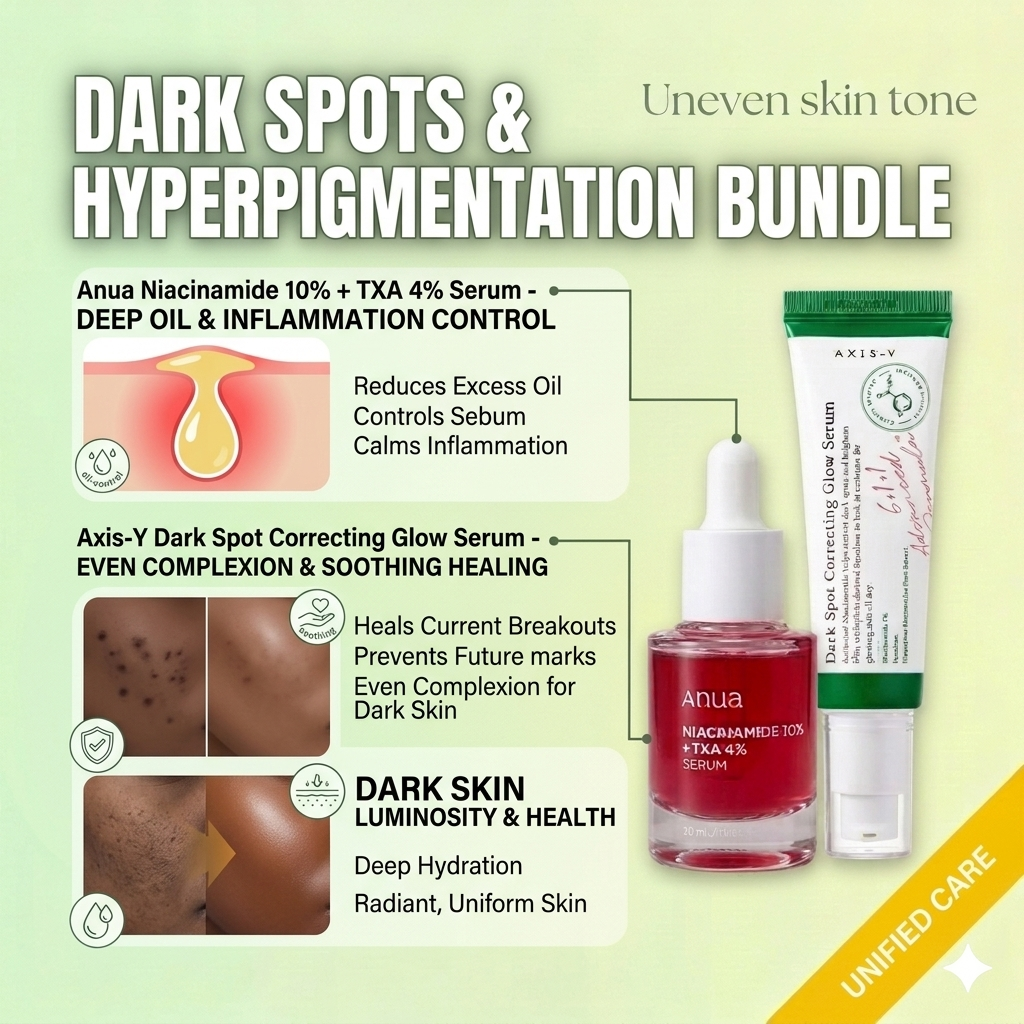 Anua Niacinamide + Axis-Y Serum
For Hyperpigmentation & Dark Spots: