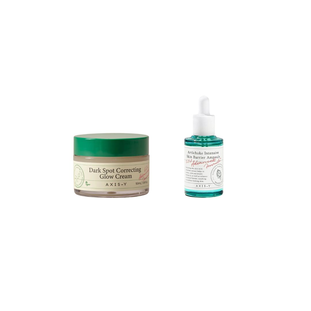 Axis-Y Dark Spot Correcting Glow Cream and Artichoke Skin Barrier Ampoule Combo
